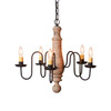 5-Arm Medium Norfolk Wood Chandelier in Hartford Buttermilk