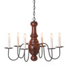 6-Arm Maple Glenn Wood Chandelier in Rustic Red