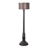 Brinton Floor Lamp in Rustic Black with Metal Drum Shade