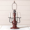 Cedar Creek Wood Table Lamp Base in Rustic Red