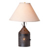 Paul Revere Lamp in Black with Ivory Linen Shade