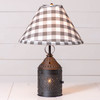 Paul Revere Lamp in Smokey Black with Gray Check Shade