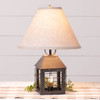 Colonial Lantern Lamp with Ivory Linen Shade