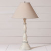 Davenport Wood Table Lamp in Rustic White with Fabric Linen Shade