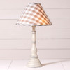 Davenport Wood Table Lamp in Rustic White with Fabric Gray Check Shade