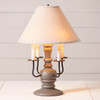 Cedar Creek Wood Table Lamp in Earl Gray with Fabric Linen Shade