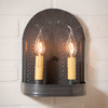 Double Sconce with Willow in Kettle Black