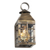 Small Barn Outdoor Wall Light in Solid Weathered Brass - 1 Light