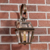 Jr. Town Crier Outdoor Wall Light in Solid Weathered Brass - 1 Light