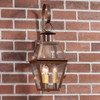 Town Crier Outdoor Wall Light in Solid Weathered Brass - 3 Light