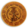 Kokopelli Pair Baltic Birch and Metal Tableau Wall Clock