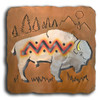 Cut Out Bison/Buffalo Sunset Swirl Metal Wall Art