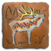 Cut Out Elk Sunset Swirl Metal Wall Art