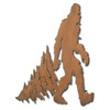 Bigfoot Sasquatch Dragging Christmas Tree Rust Metal Wall Art