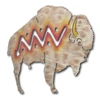 Bison/Buffalo Sunset Swirl Metal Wall Art