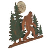 Bigfoot Sasquatch Walking in Forest with Moon Rust Metal Wall Art