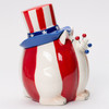 Patriot Whisker Cat Porcelain Candy Box Jar
