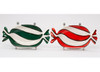 Red and Green Peppermint Candy Ceramic Candy Dishes, Set of 2