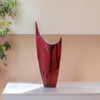 18" Red Aluminum Contemporary Pointed Table Vase
