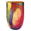 11" Multicolor Art Glass Oval Vase