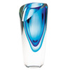 8" Clear and Blue Crystal Table Vase