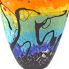 7.5" Mouth Blown Art Glass Oval Vase