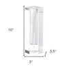 Modern Clear Tall Block Optical Crystal Vase