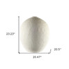 23" Wide White Textured Ceramic Vase