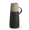 10" Rustic Organic Black And Natural Decorative Jug