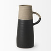 10" Rustic Organic Black And Natural Decorative Jug