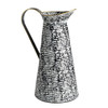 14" Black and White Metal Abstract Cylinder Jug Vase