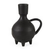 7" Black Ceramic Round Jug Vase