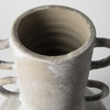 Rustic Whitewash Brown Double Handle Ceramic Vase