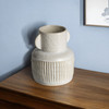 8" Whitewash Handled Textured Ceramic Vase