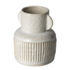 8" Whitewash Handled Textured Ceramic Vase