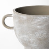 7" Rustic Organic Finish Whitewash Brown Ceramic Vase