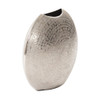 10" Hammered Silver Disc Shape Decorative Vase