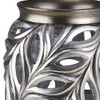 16" Gray and Silver Leaf Urn Polyresin Table Vase
