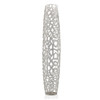 47" Crystal Glass Silver Oval Floor Vase