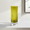 11" Green Crystal Glass Cylinder Table Vase