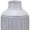 10" Off White Terracotta Striped Cylinder Table Vase