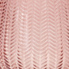 8" Pink Glass Textured Leaf Pattern Round Table Vase