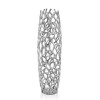 32" Aluminum Silver Twigs Cylinder Floor Vase