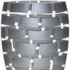 12" Mouth Blown Wall Design Silver Vase