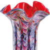 17" Multicolor Glass Art Napkin Vase