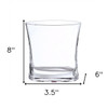 8" Clear Mouth Blown Crystal Pocket Table Vase