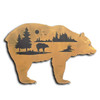 Bear Woodland Profile Rust Metal Wall Art with Forest Scene Silhouette