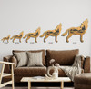 Wolf Woodland Profile Rust Metal Wall Art with Forest Scene Silhouette