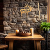 Elk Woodland Profile Rust Metal Wall Art with Forest Scene Silhouette
