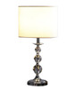 20" Silver Bedside Table Lamp with White Drum Lamp Shade